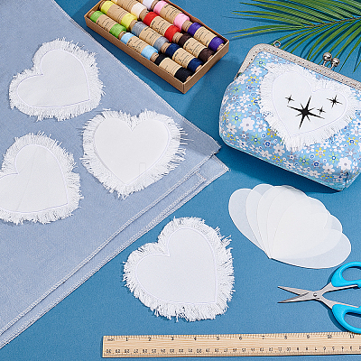 6Bags Polyester Blank Embroidery Sew on Cloth Patches PATC-PH0001-86B-1