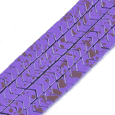 Spray Painted Non-magnetic Synthetic Hematite Beads Strands G-T124-03C-1
