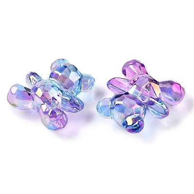 Gradient Color Transparrent Acrylic Eoropean Beads OACR-P024-01-04-1