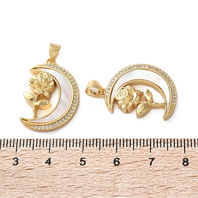 Brass Micro Pave Cubic Zirconia Pendants KK-U070-03A-G-1