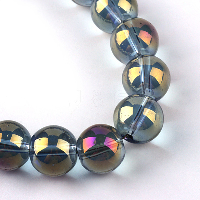 Electroplate Glass Beads Strands EGLA-Q062-8mm-A03-1