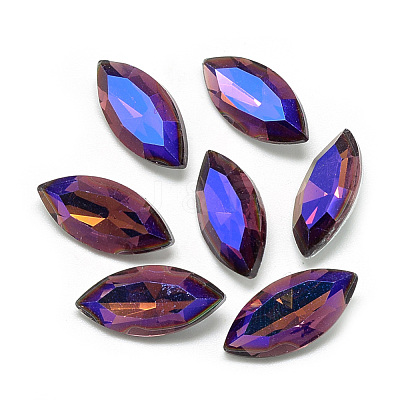 Pointed Back Glass Rhinestone Cabochons RGLA-T020-7x15mm-07-1