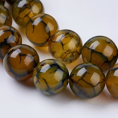 Natural Dragon Veins Agate Beads Strands X-G-G515-10mm-02A-1