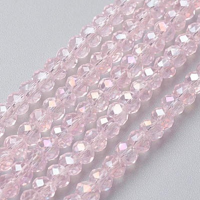 Electroplate Glass Beads Strands EGLA-F124-FR-B05-1