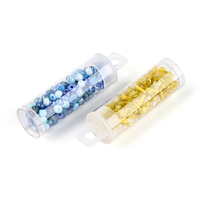7 Bottles DIY Glass Seed Beads Sets DIY-N006-02E-1