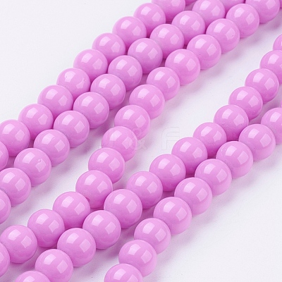 Painted Glass Bead Strands X-DGLA-S071-8mm-35-1
