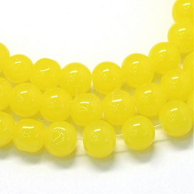 Baking Paint Imitation Jade Glass Round Bead Strands DGLA-Q021-10mm-24-1