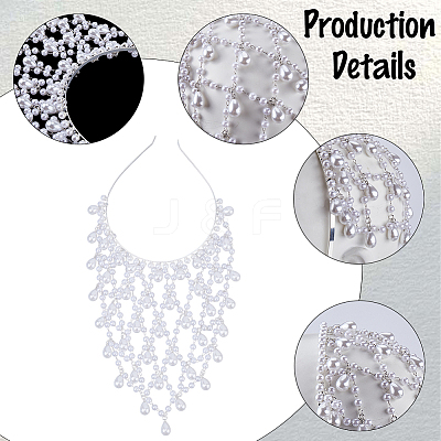 Imitation Pearls Hair Bands for Women Girls AJEW-WH20033-107-1