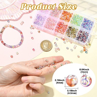 1200Pcs 10 Colors Baking Paint Transparent Glass Beads GLAA-CJ0002-86-1