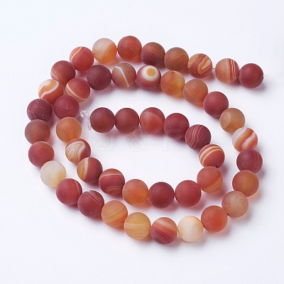Natural Grade A Striped Agate/Banded Agate Beads Strands G-E478-03-6mm-1