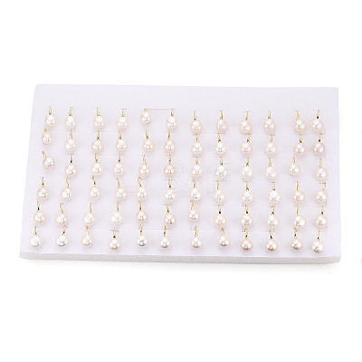 Brass Natural Pearl Dangle Earrings PEAR-N020-08C-01-1