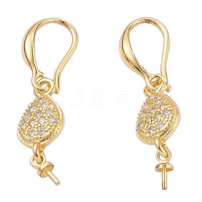 3 Pairs 3 Size Brass Micro Pave Clear Cubic Zirconia Earring Hooks KK-ZZ0001-04-1