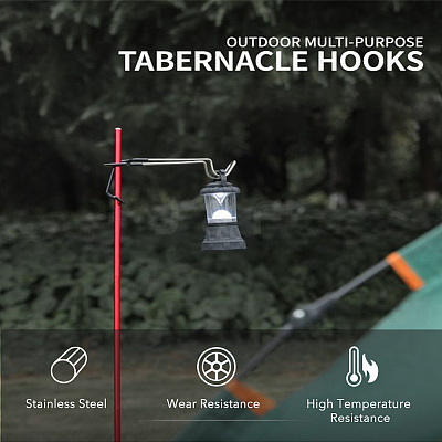 Stainless Steel Camping Lantern Hooks Hangers AJEW-WH0332-45-1