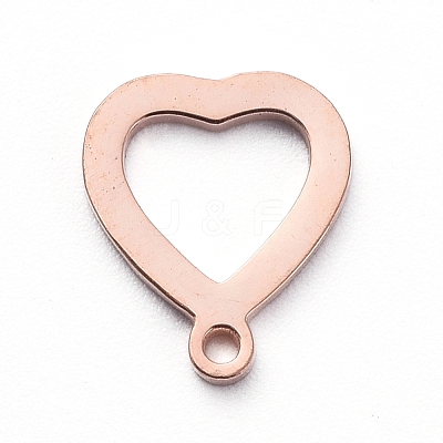 PVD Vacuum Plating 304 Stainless Steel Open Heart Charms LS-STAS-G215-14RG-1