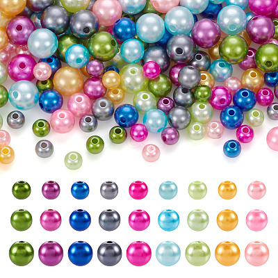 540Pcs 27 Style Spray Painted ABS Plastic Imitation Pearl Beads OACR-TA0001-18-1