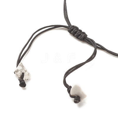 Synthetic Howlite Chips Braided Bead Bracelet BJEW-JB08019-13-1