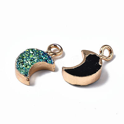 Druzy Resin Pendants RESI-S383-007-B01-1