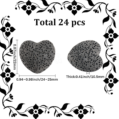 24Pcs Unwaxed Natural Lava Rock Beads G-LT0001-03B-1