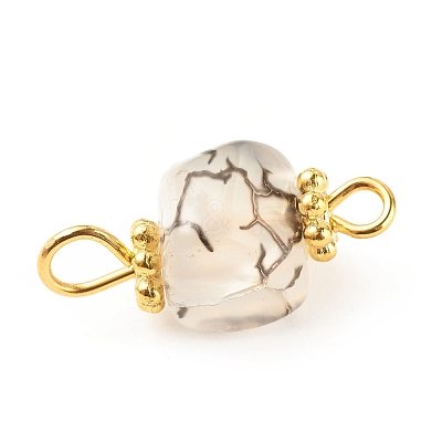 Natural Agate Connector Charms PALLOY-JF01587-04-1