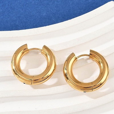 202 Stainless Steel Polishing Hoop Earrings EJEW-M106-02G-04-1
