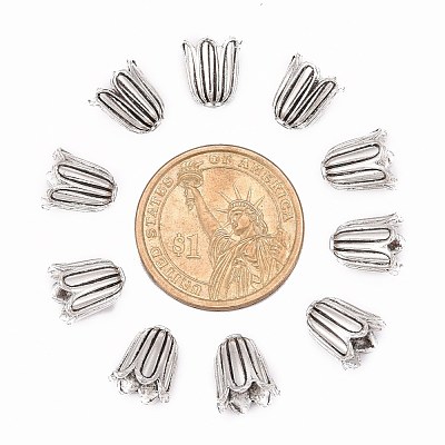 Cadmium Free & Lead Free Antique Silver Tibetan Style Flower Bead Caps X-TIBEB-00864-AS-R-1