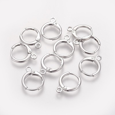 Brass Huggie Hoop Earring Findings KK-L179-04P-A-1