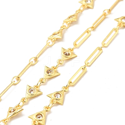 Rack Plating Brass Triangle & Paperclip Chains CHC-C025-09G-1