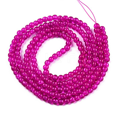 Crackle Glass Beads Strands X-CCG-Q001-8mm-08-1