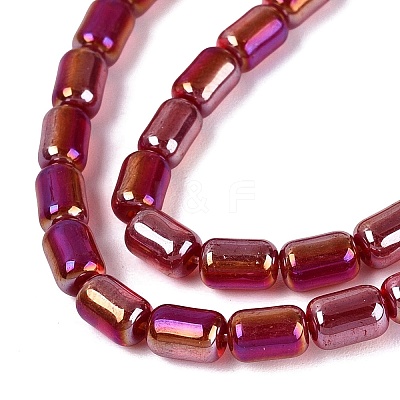 Electroplate Transparent Glass Beads Strands EGLA-Q132-03A-A05-1
