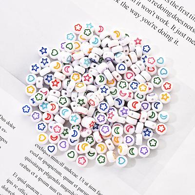 White Opaque Acrylic Beads MACR-YW0001-19F-1