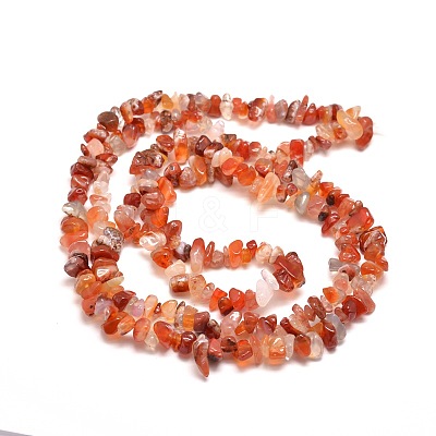 Natural South Red Agate Chips Bead Strands X-G-M205-40-1