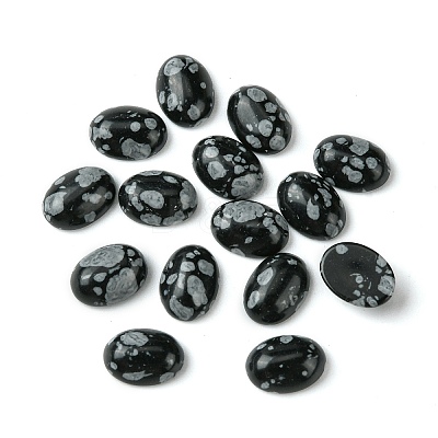 Synthetic Snowflake Obsidian Cabochons G-A094-01B-35-1