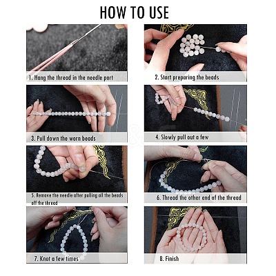 Steel Beading Needles with Hook for Bead Spinner TOOL-C009-01B-01-1