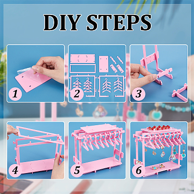 Opaque Acrylic Earring Display Stands EDIS-WH0035-19A-1