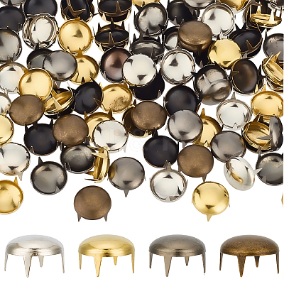 160Pcs 4 Colors Brass Studs Rivets KK-GF0001-23A-1