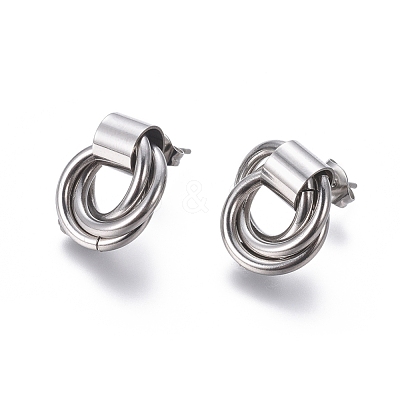Tarnish Resistant 304 Stainless Steel Stud Earrings EJEW-L241-03P-1