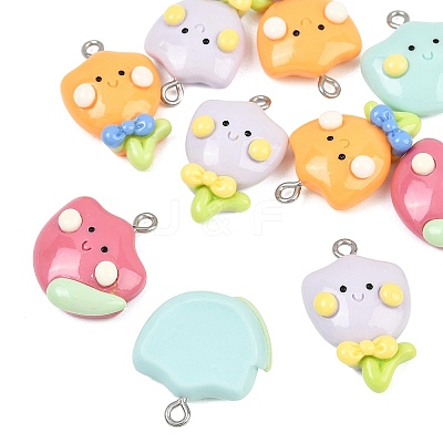 Opaque Resin Pendants RE-CBA5D24-01-1