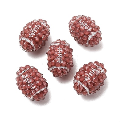 Sports Opaque Acrylic & Resin Rhinestone Beads RB-CBA95A4-03-1