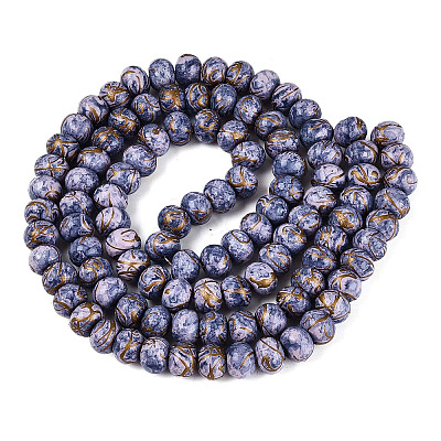 Opaque Baking Paint Glass Beads Strands GLAA-Q110-03A-15-1