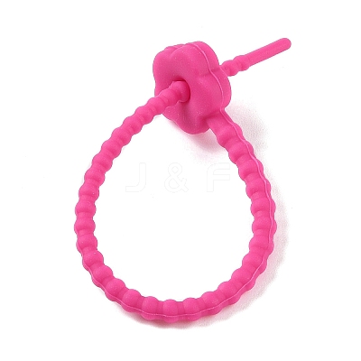 Flower Shape Silicone Cable Zip Ties AJEW-C034-01G-1