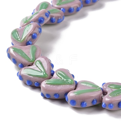 Heart Handmade Lampwork Beads Strands LAMP-G150-01H-1