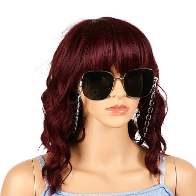 Spray Painted CCB Plastic Linking Eyeglasses Chains AJEW-EH00240-01-1