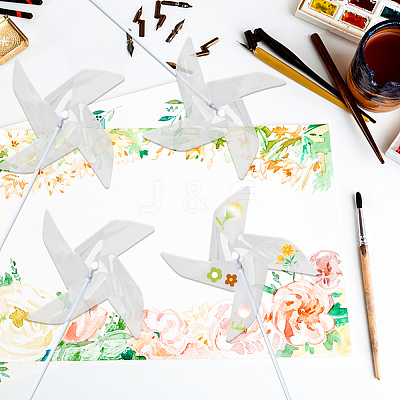 6Pcs DIY Craft PET Windmill DIY-CP0013-48A-1