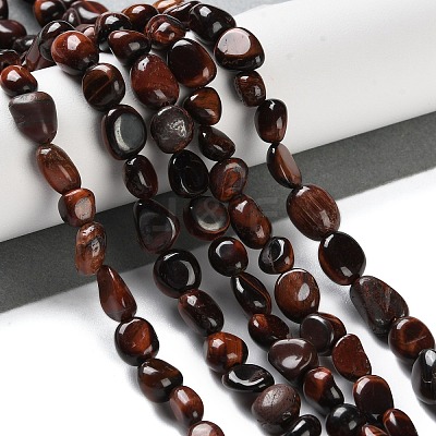 Dyed Natural Red Tiger Eye Beads Strands G-P497-01C-46-1