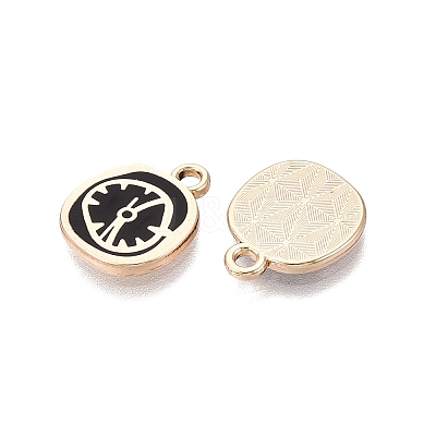 Rack Plating Alloy Enamel Pendants ENAM-N070-01A-01G-02-1