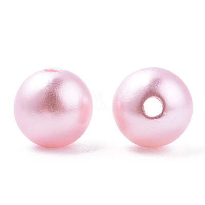 Spray Painted ABS Plastic Imitation Pearl Beads OACR-T015-05C-17-1