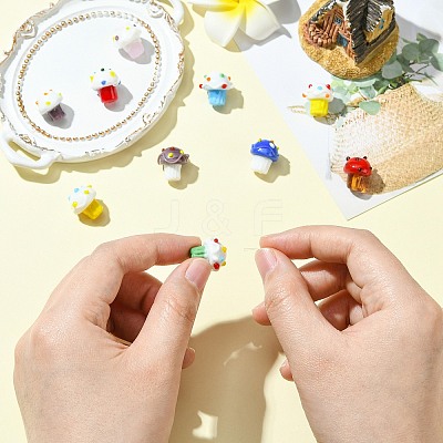 10Pcs 10 Colors Handmade Bumpy Lampwork Beads LAMP-CJ0002-16-1