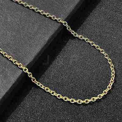 3MM 202 Stainless Steel Cable Chain Necklaces NJEW-C097-03G-1