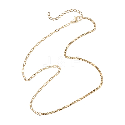 304 Stainless Steel Twisted Chain Paperclip Chain Necklaces NJEW-JN05781-02-1
