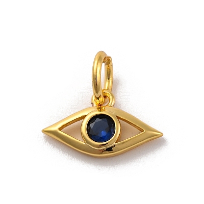 Brass Micro Pave Cubic Zirconia Charms KK-U033-21G-01-1